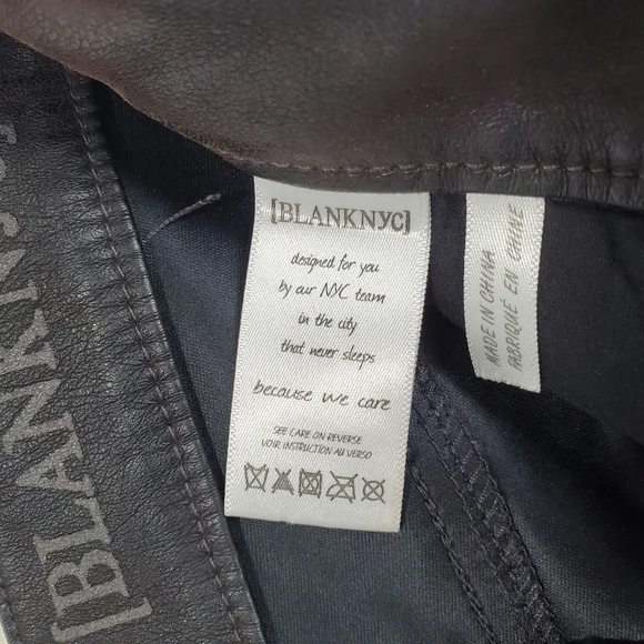 Blank NYC Vegan / Faux Leather Dark Brown Skinny Pants Size 26 - Picture 11 of 16
